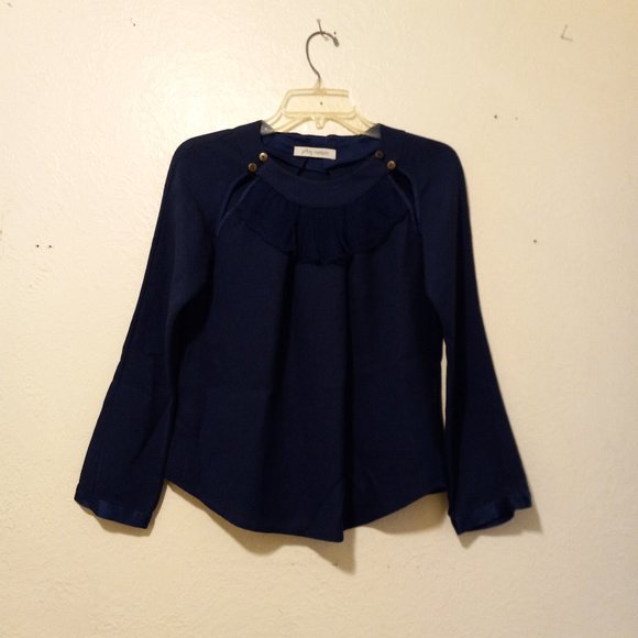 100% Silk Ruffle Neck Blouse Designer Girly Romantic Feminine Frenchgirl Size 0 - Picture 2 of 15